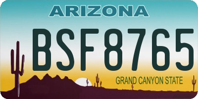 AZ license plate BSF8765