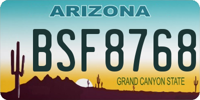 AZ license plate BSF8768