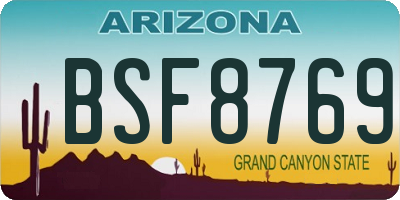 AZ license plate BSF8769