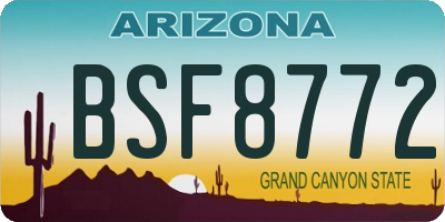 AZ license plate BSF8772