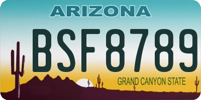 AZ license plate BSF8789