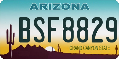 AZ license plate BSF8829