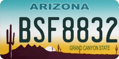 AZ license plate BSF8832