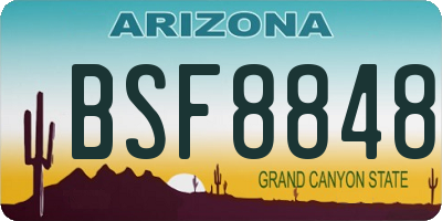 AZ license plate BSF8848