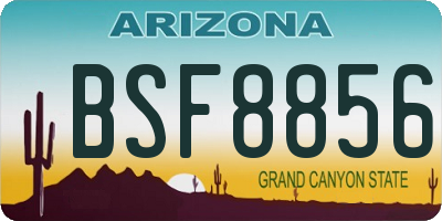 AZ license plate BSF8856