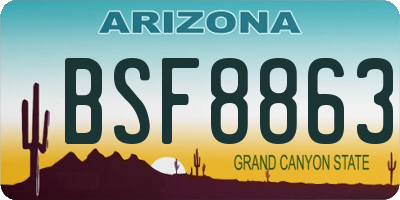 AZ license plate BSF8863