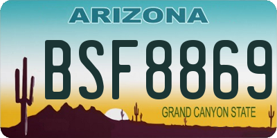 AZ license plate BSF8869