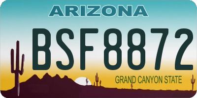AZ license plate BSF8872