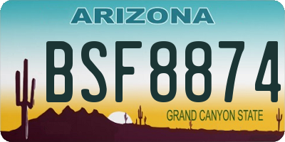 AZ license plate BSF8874