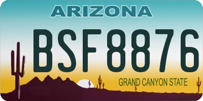 AZ license plate BSF8876