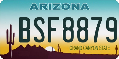 AZ license plate BSF8879