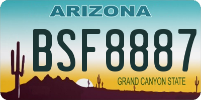 AZ license plate BSF8887