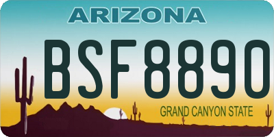 AZ license plate BSF8890