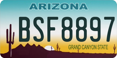 AZ license plate BSF8897