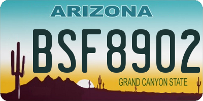 AZ license plate BSF8902