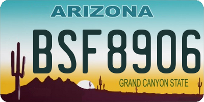AZ license plate BSF8906