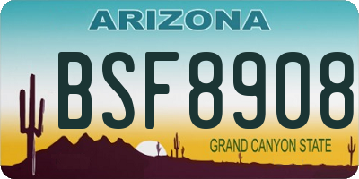 AZ license plate BSF8908