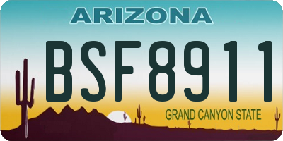 AZ license plate BSF8911