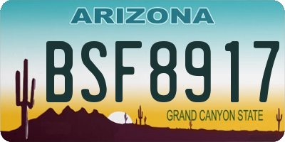 AZ license plate BSF8917