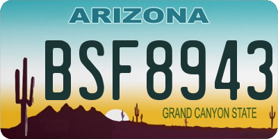 AZ license plate BSF8943