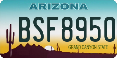 AZ license plate BSF8950