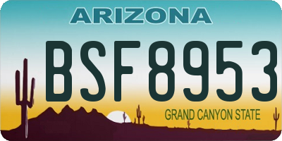 AZ license plate BSF8953