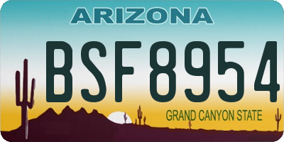 AZ license plate BSF8954