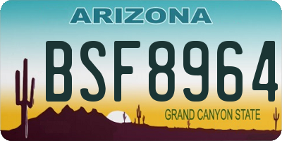AZ license plate BSF8964