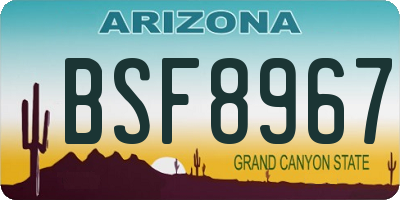 AZ license plate BSF8967