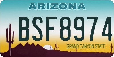 AZ license plate BSF8974