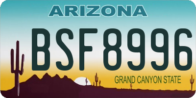 AZ license plate BSF8996