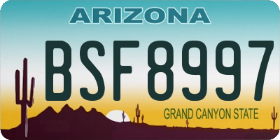 AZ license plate BSF8997