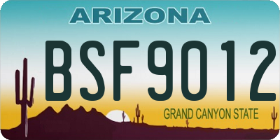 AZ license plate BSF9012