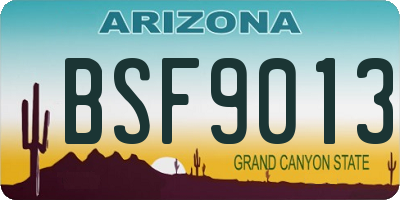 AZ license plate BSF9013