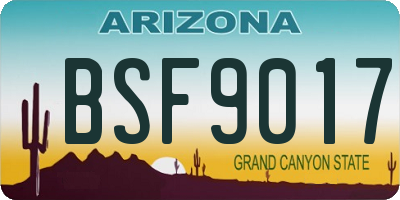 AZ license plate BSF9017