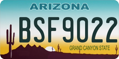 AZ license plate BSF9022