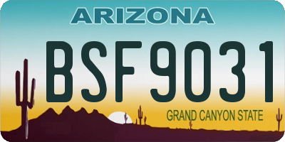 AZ license plate BSF9031