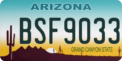 AZ license plate BSF9033