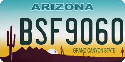 AZ license plate BSF9060