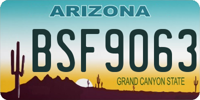 AZ license plate BSF9063
