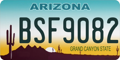 AZ license plate BSF9082