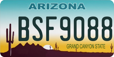 AZ license plate BSF9088
