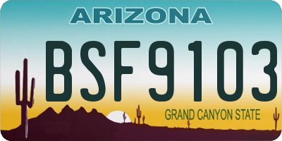 AZ license plate BSF9103