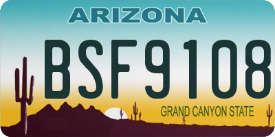 AZ license plate BSF9108
