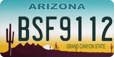 AZ license plate BSF9112