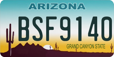 AZ license plate BSF9140
