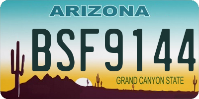AZ license plate BSF9144