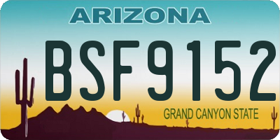 AZ license plate BSF9152