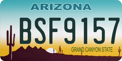 AZ license plate BSF9157