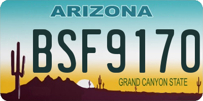 AZ license plate BSF9170